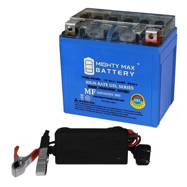 GEL Replacement Battery for Kawasaki CTX5L-BS With 12V 1Amp Charger, Mighty Max Battery, Mfr#: MAX3958422
